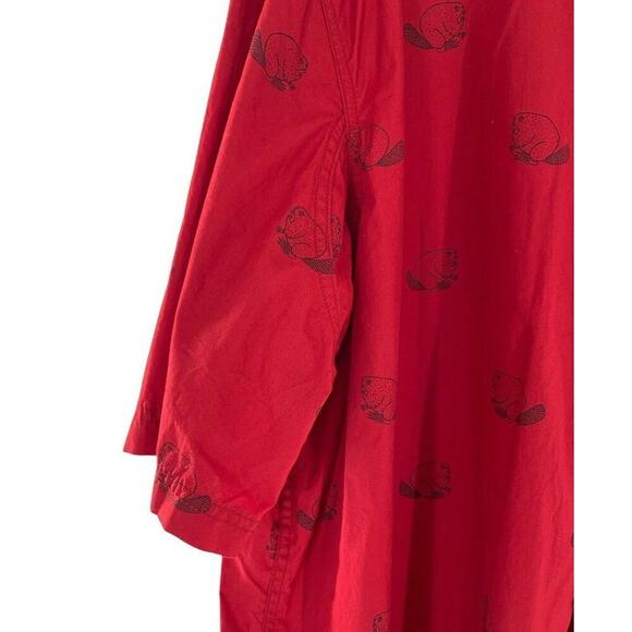 Duluth Trading Co Shirt Men 2XL Beaver Print Short Sleeve Chest Pocket Button Up - Picture 6 of 8